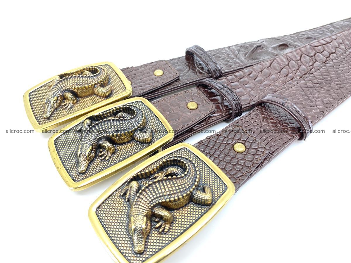 Handcrafted Crocodile leather belt 816 Foto 7