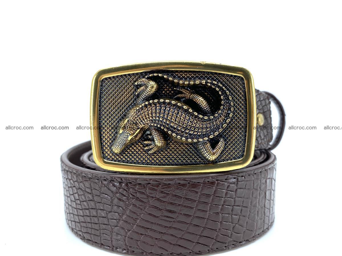 Handcrafted Crocodile leather belt 818 Foto 10
