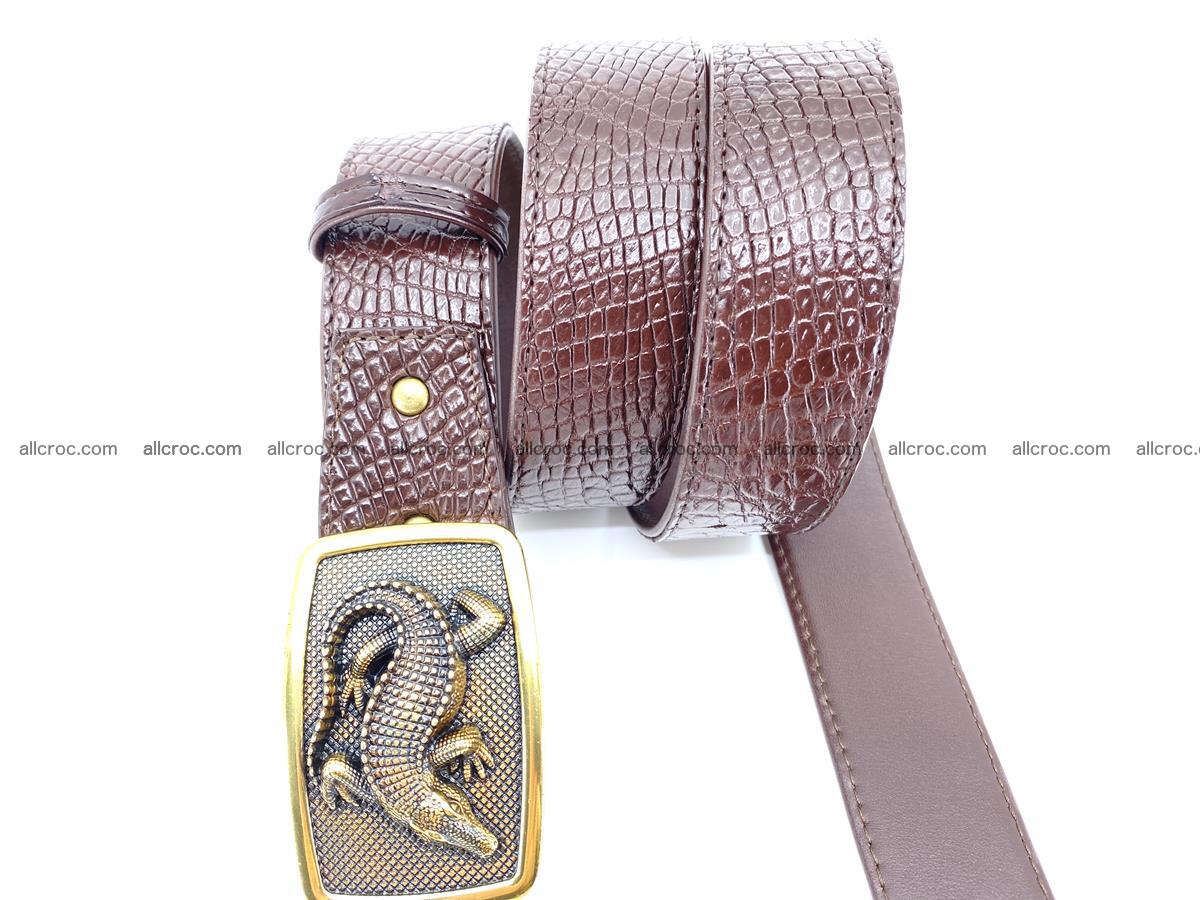 Handcrafted Crocodile leather belt 818 Foto 2