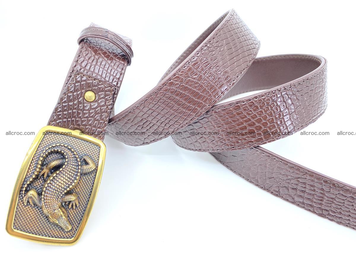 Handcrafted Crocodile leather belt 818 Foto 3