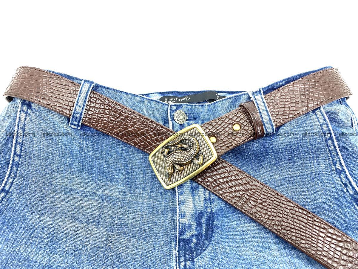 Handcrafted Crocodile leather belt 818 Foto 5