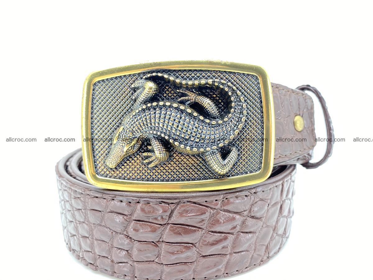 Handcrafted Crocodile leather belt 816 Foto 10