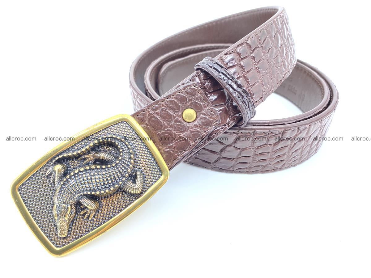 Handcrafted Crocodile leather belt 816 Foto 1