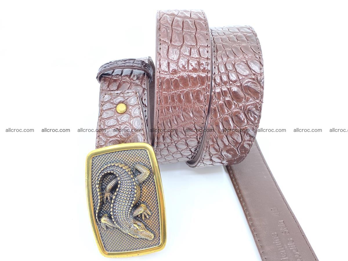 Handcrafted Crocodile leather belt 816 Foto 2