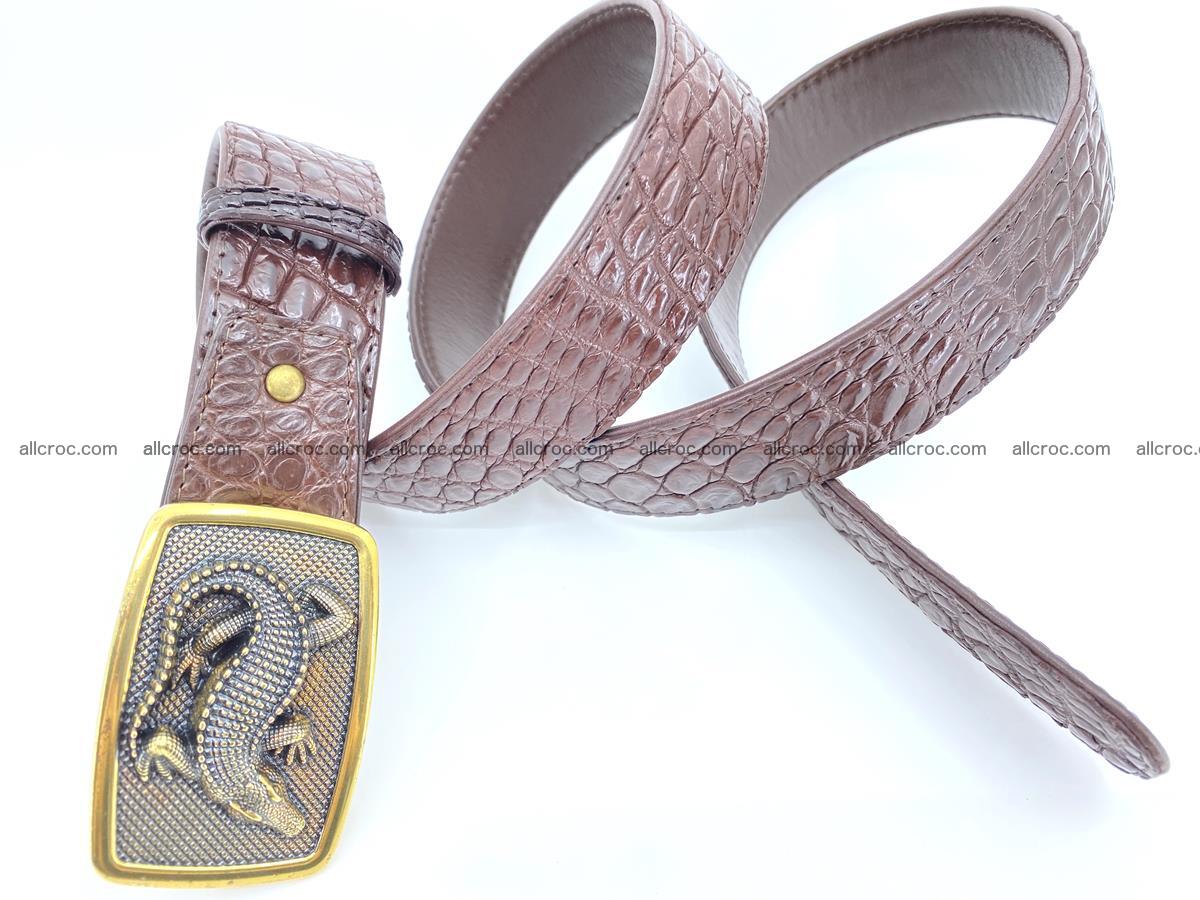 Handcrafted Crocodile leather belt 816 Foto 3