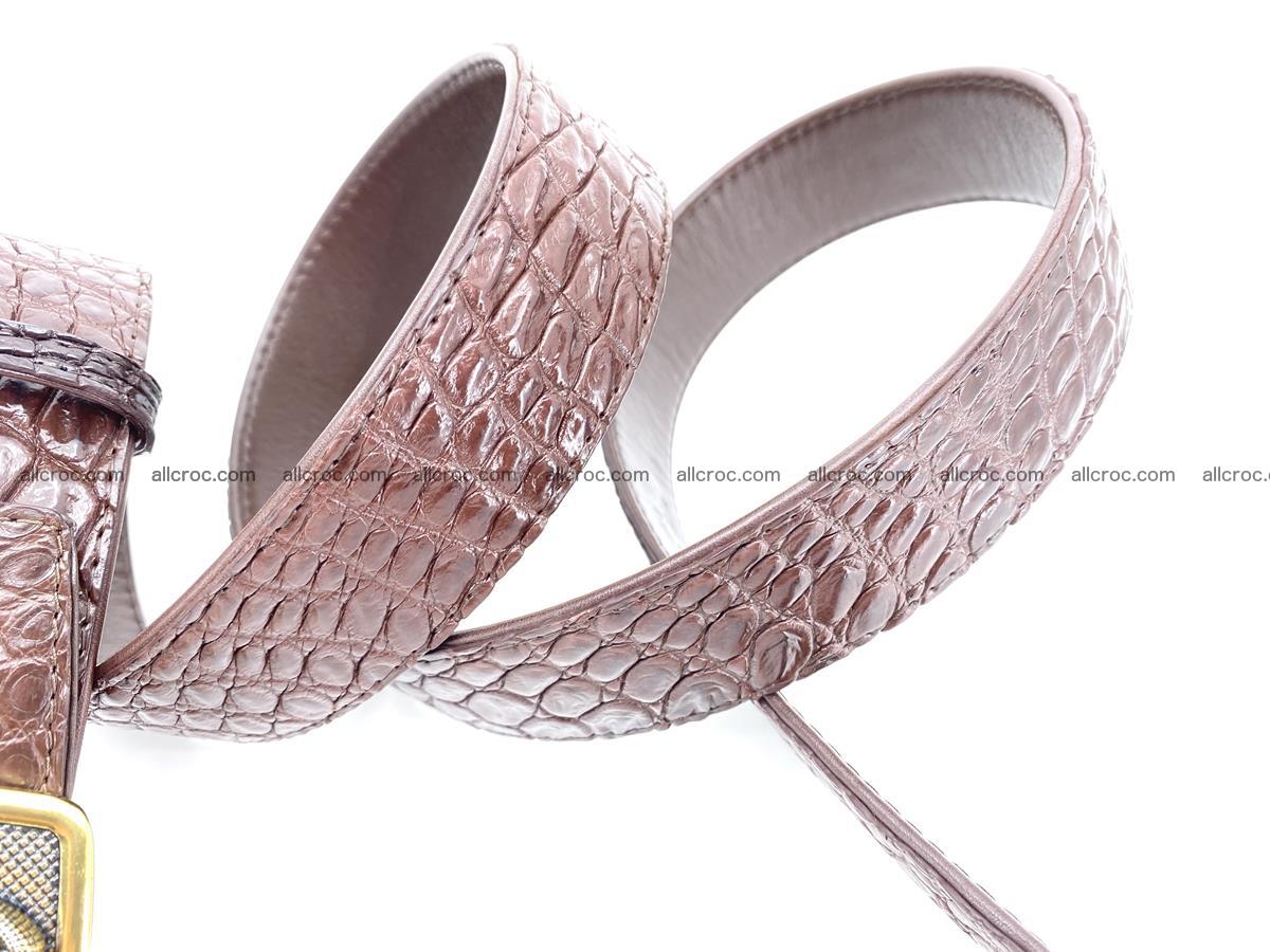 Handcrafted Crocodile leather belt 816 Foto 4
