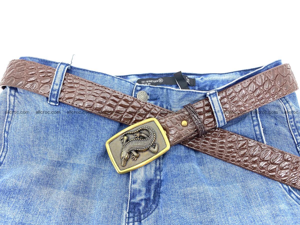 Handcrafted Crocodile leather belt 816 Foto 5