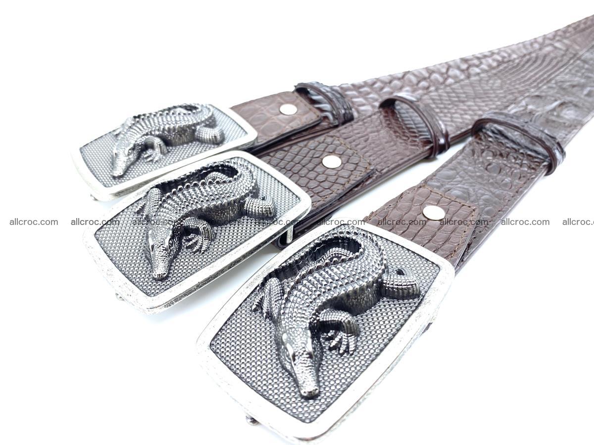 Handcrafted Crocodile leather belt 814 Foto 7