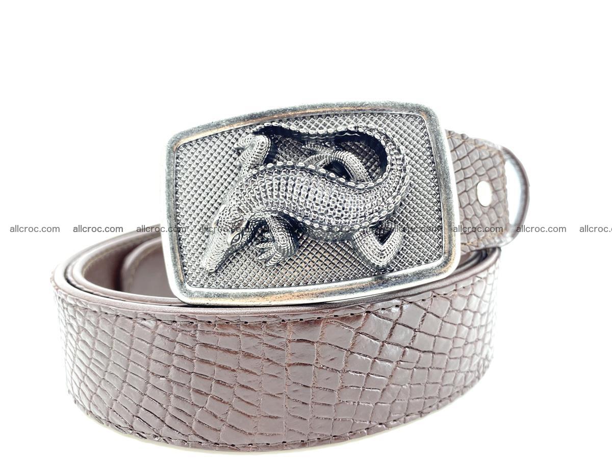 Handcrafted Crocodile leather belt 814 Foto 11