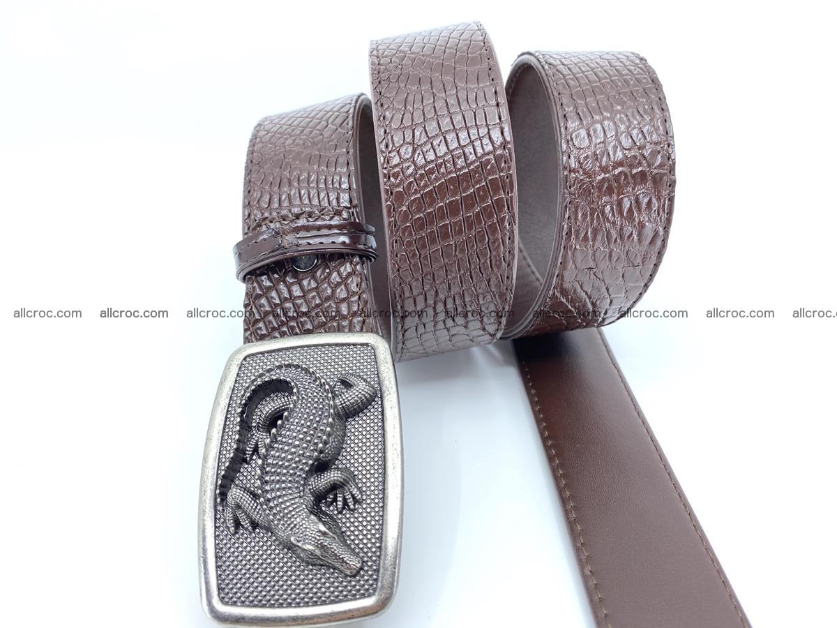 Handcrafted Crocodile leather belt 814 Foto 2