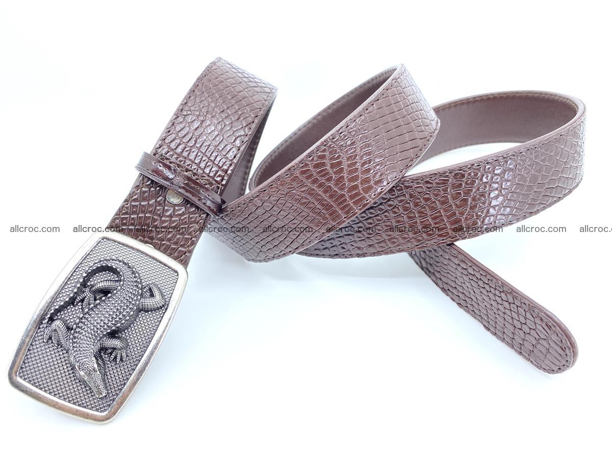 Handcrafted Crocodile leather belt 814 Foto 3