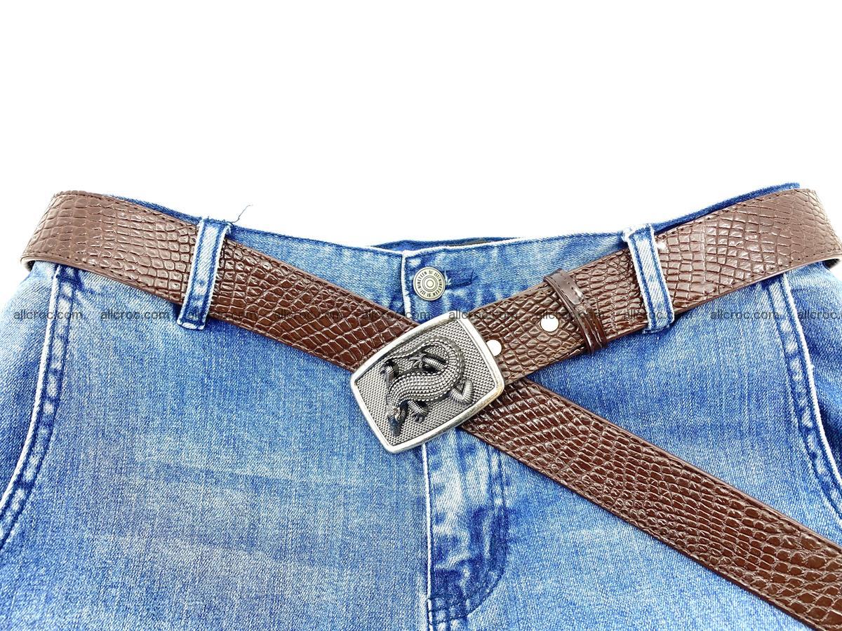 Handcrafted Crocodile leather belt 814 Foto 5