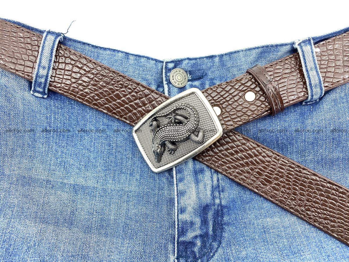 Handcrafted Crocodile leather belt 814 Foto 6