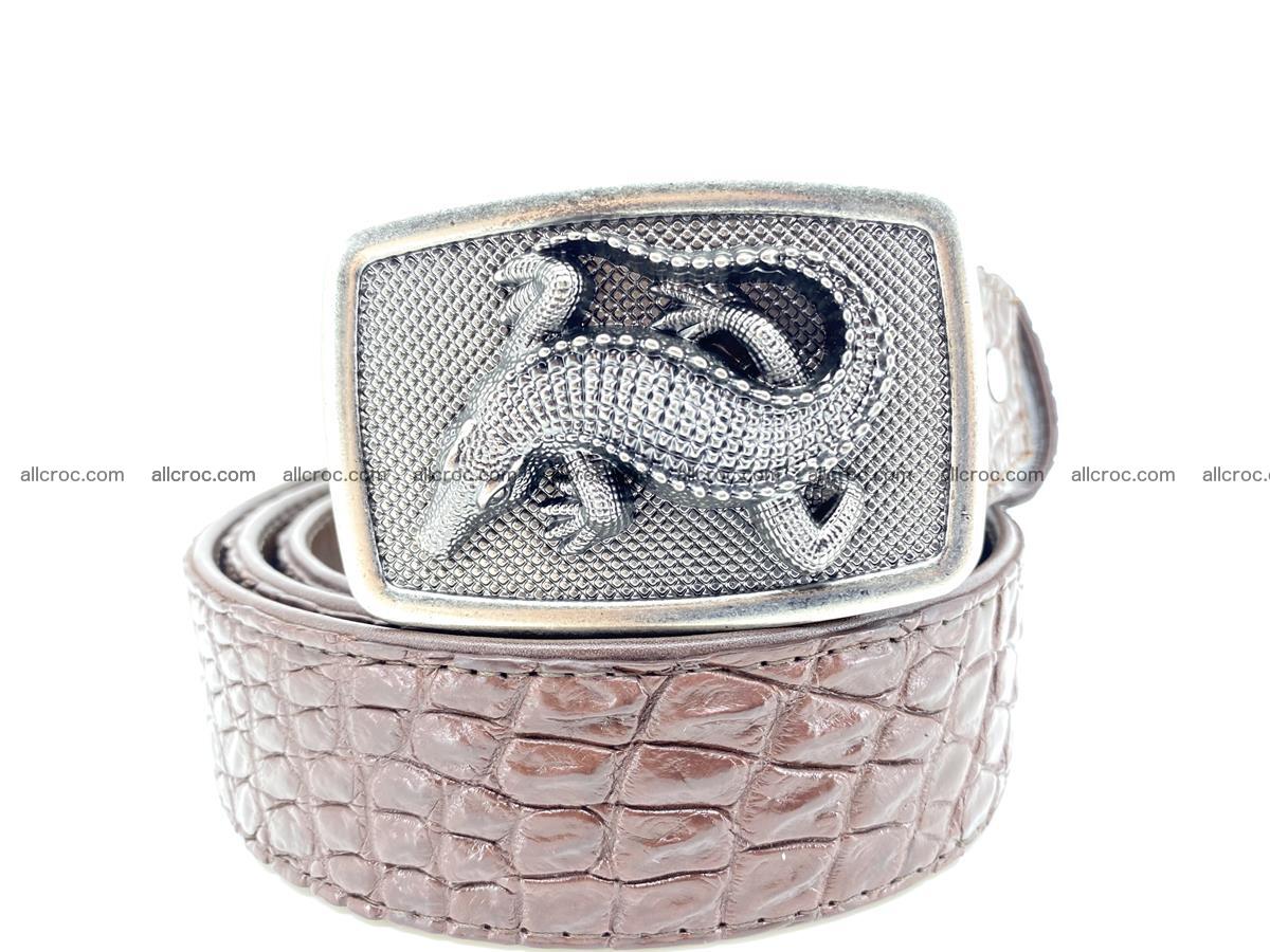 Handcrafted Crocodile leather belt 812 Foto 11
