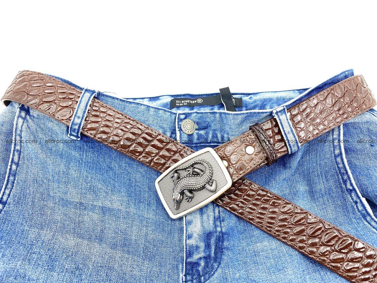 Handcrafted Crocodile leather belt 812 Foto 5