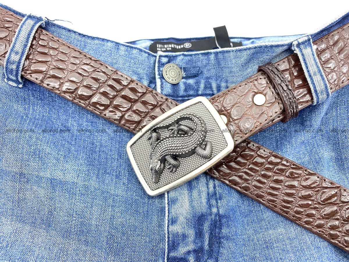 Handcrafted Crocodile leather belt 812 Foto 6