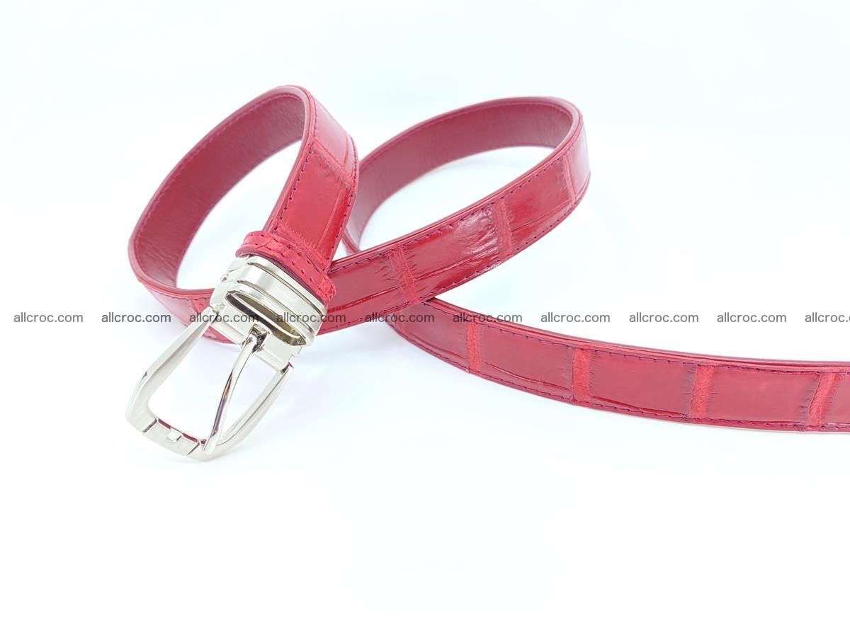 Handcrafted Siamese crocodile leather belt for women 861 Foto 1
