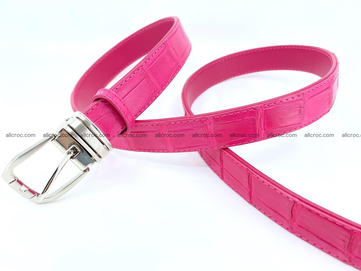 Handcrafted Siamese crocodile leather belt for women 872 Foto 1