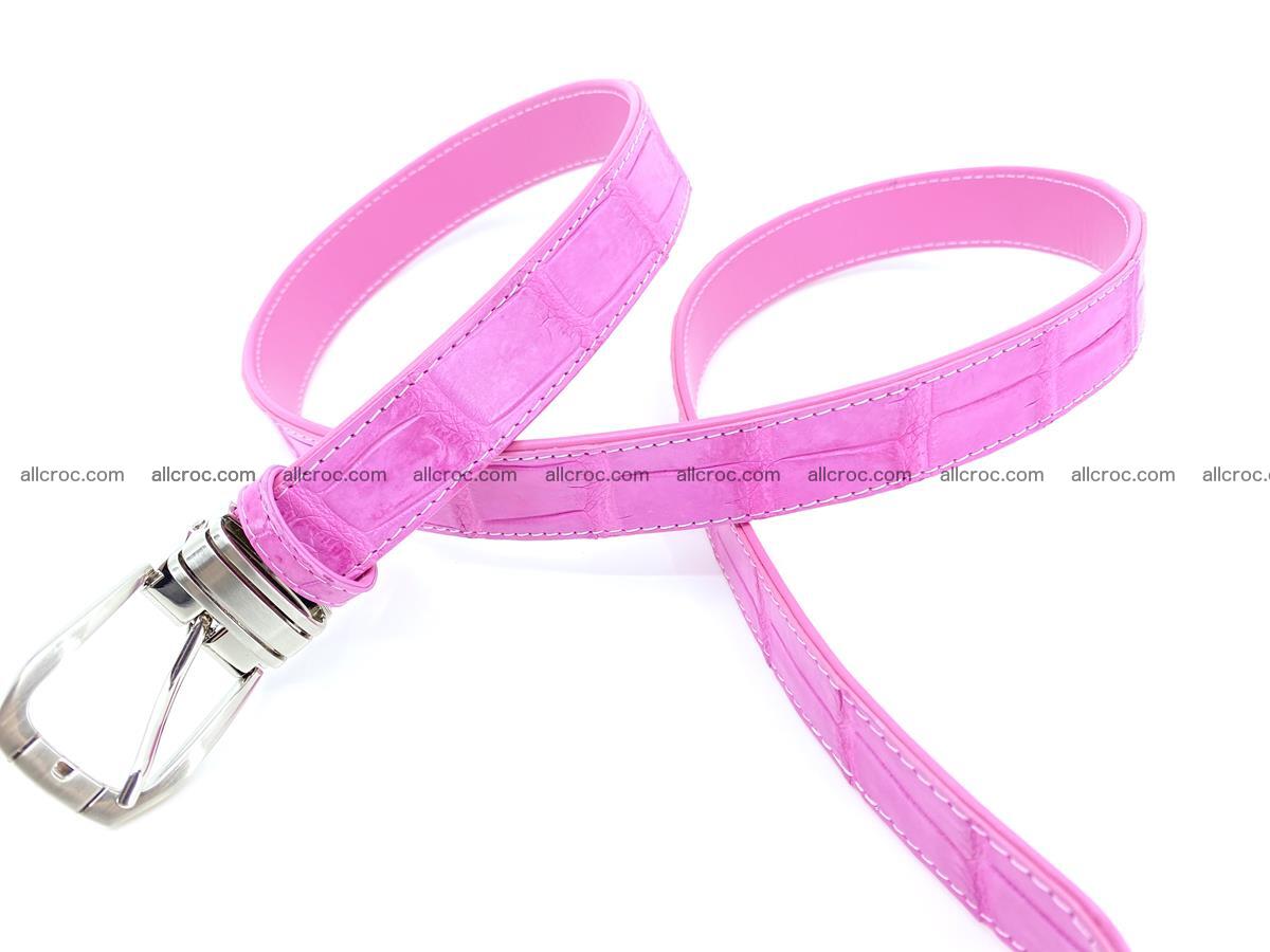 Handcrafted Siamese crocodile leather belt for women 864 Foto 2