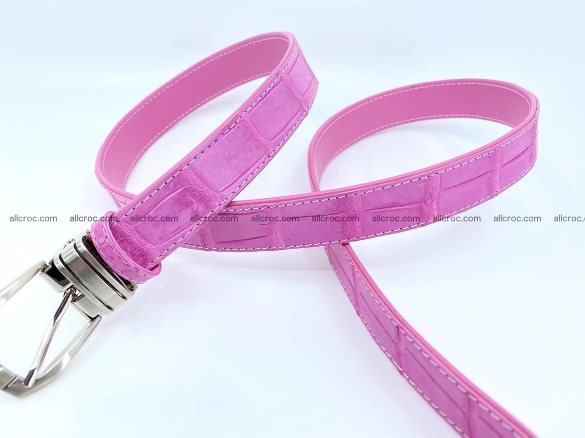 Handcrafted Siamese crocodile leather belt for women 864 Foto 3