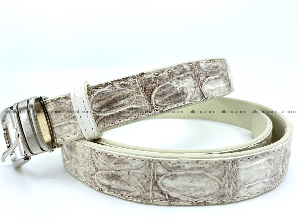 Handcrafted Siamese crocodile leather belt for women 874 Foto 1