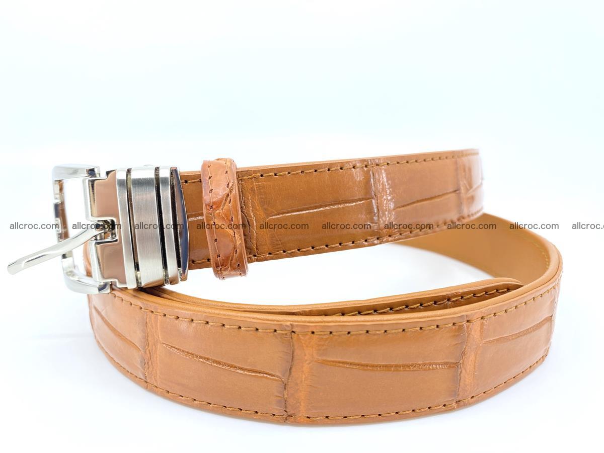 Handcrafted Siamese crocodile leather belt for women 863 Foto 1