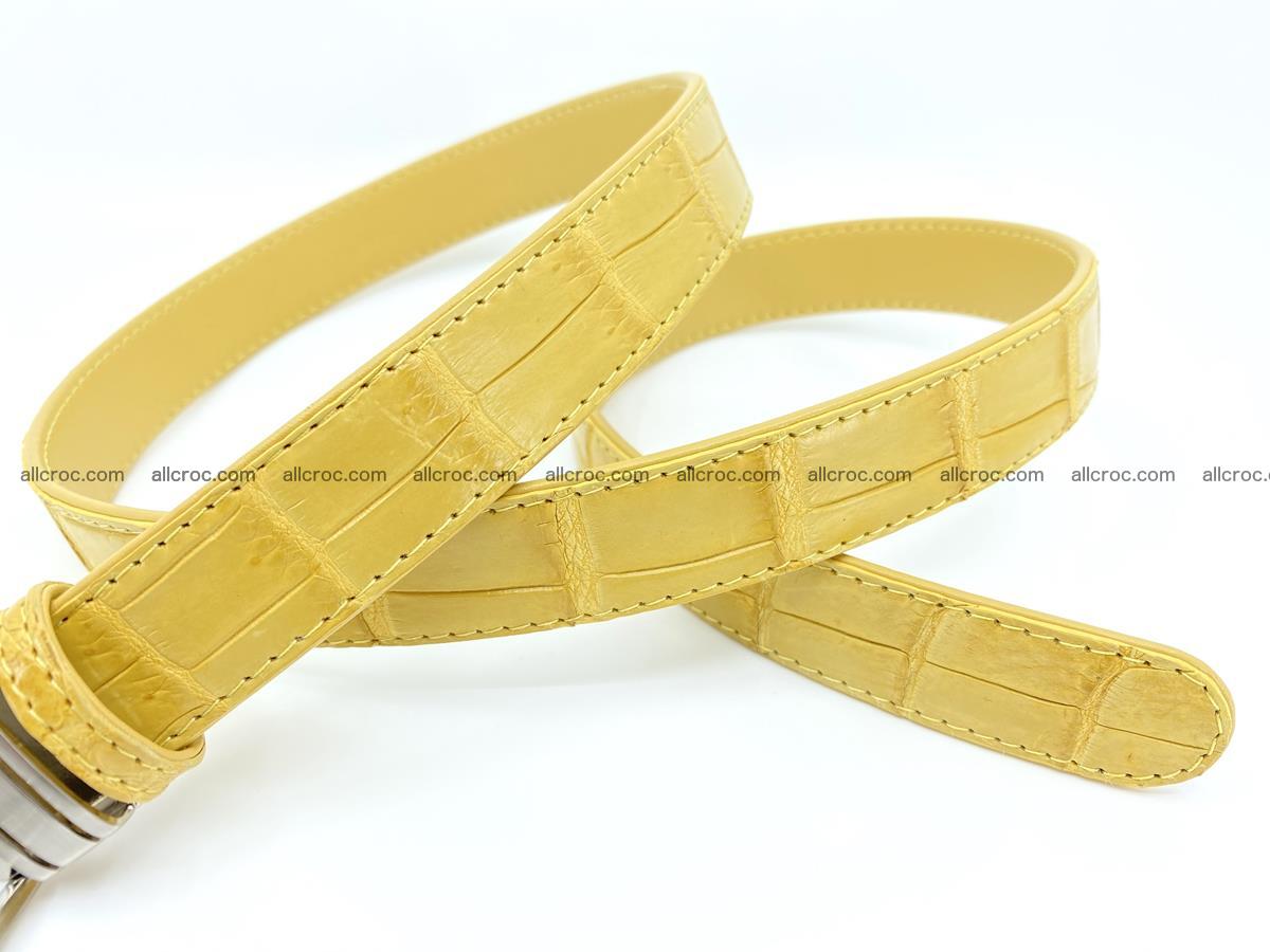 Handcrafted Siamese crocodile leather belt for women 876 Foto 5