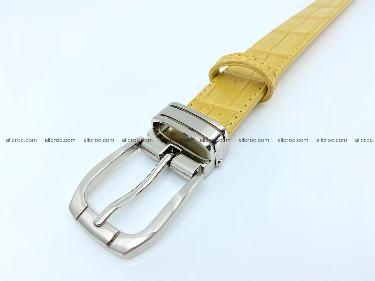 Handcrafted Siamese crocodile leather belt for women 876 Foto 6