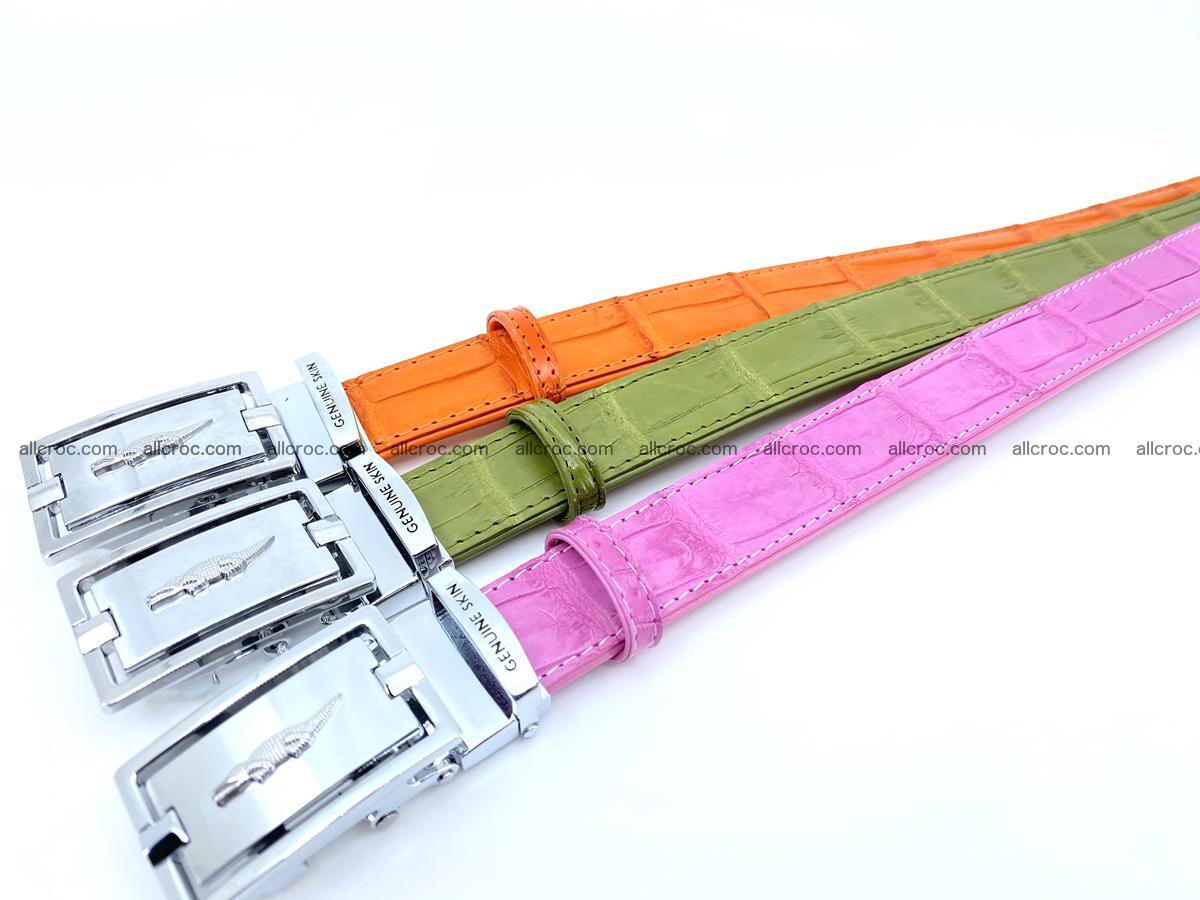 Handcrafted Siamese crocodile leather belt for women 865 Foto 6