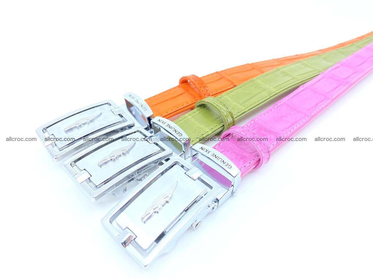 Handcrafted Siamese crocodile leather belt for women 865 Foto 7