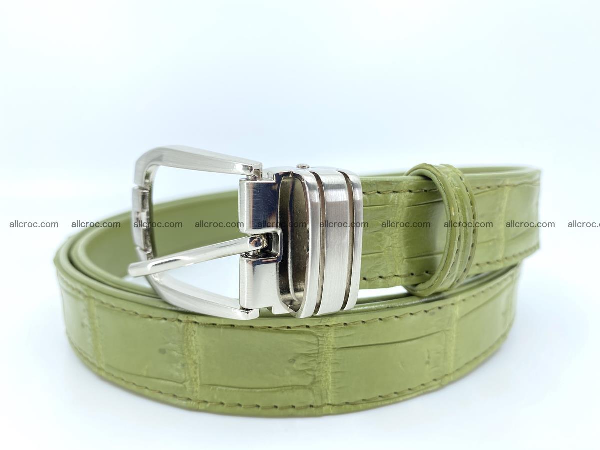 Handcrafted Siamese crocodile leather belt for women 865 Foto 1