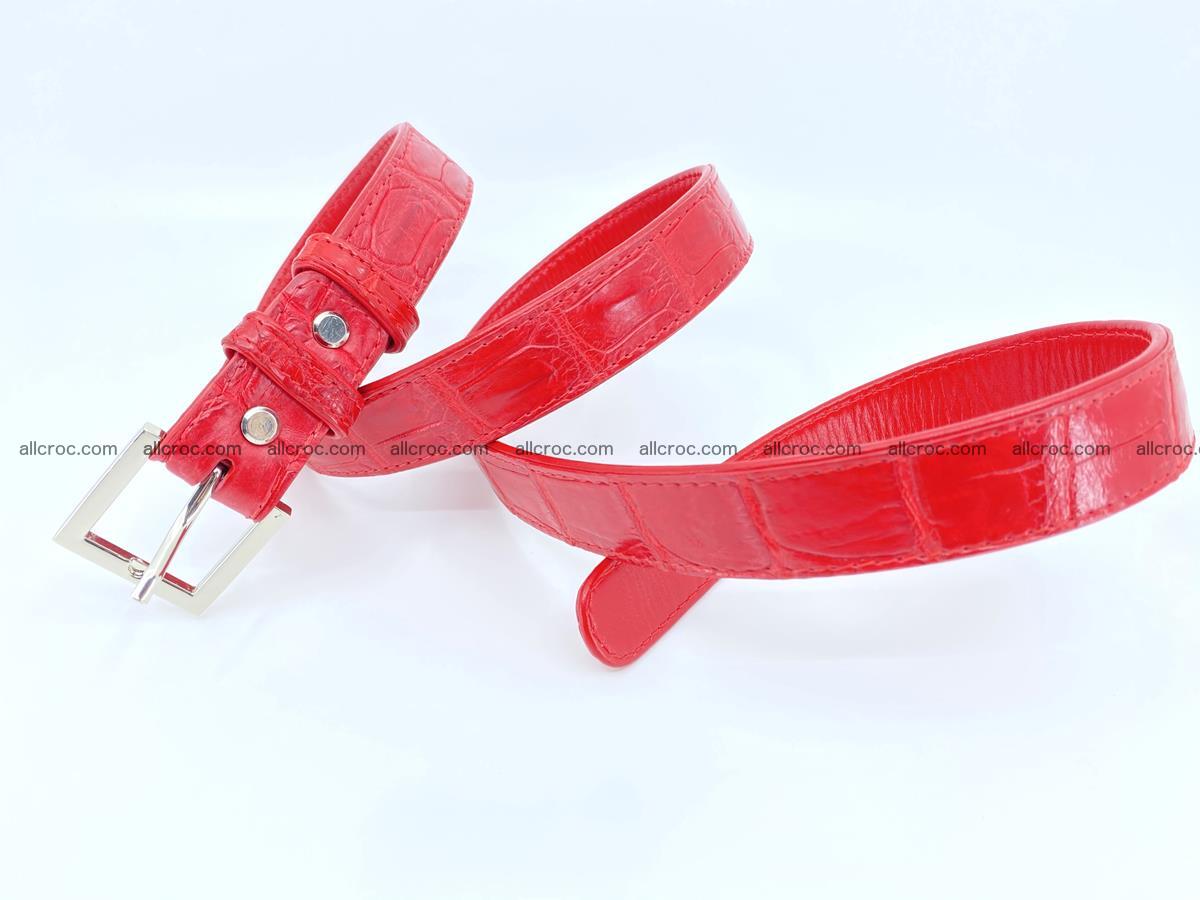 Handcrafted Siamese crocodile leather belt for women 880 Foto 3