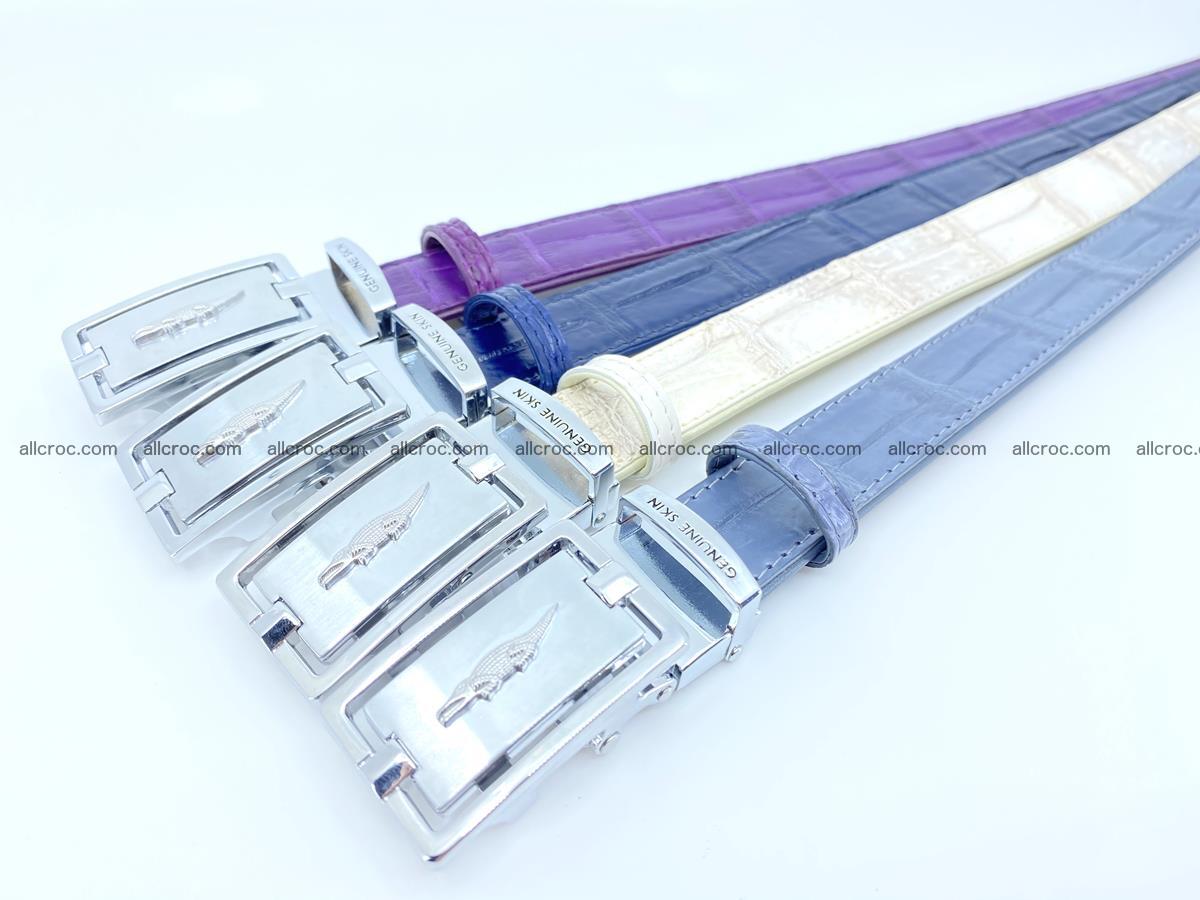 Handcrafted Siamese crocodile leather belt for women 870 Foto 5