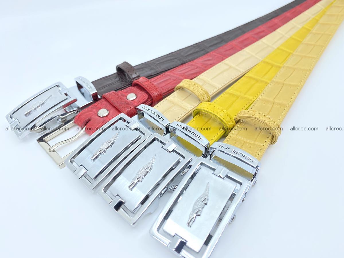 Handcrafted Siamese crocodile leather belt for women 877 Foto 6