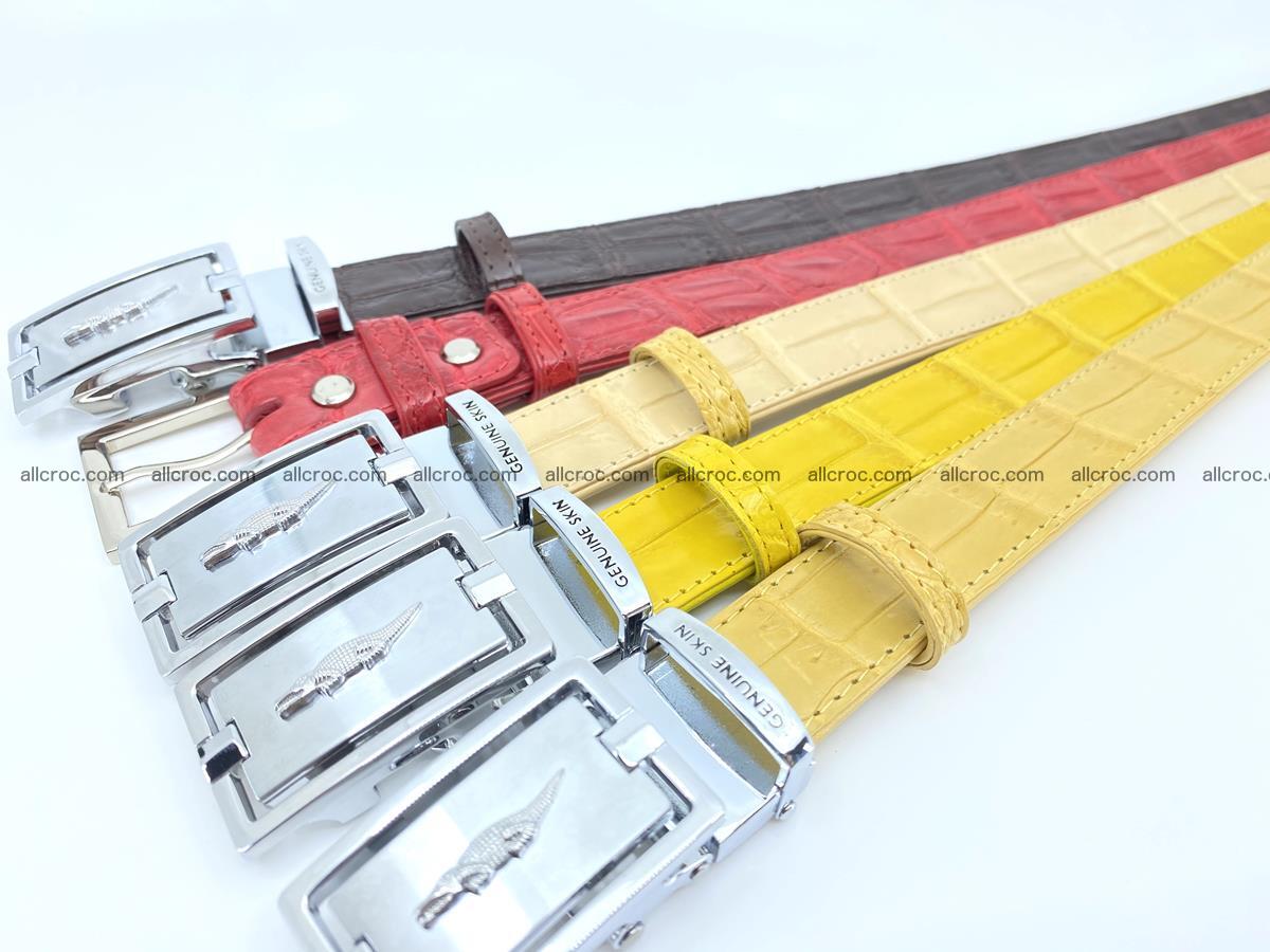 Handcrafted Siamese crocodile leather belt for women 877 Foto 7