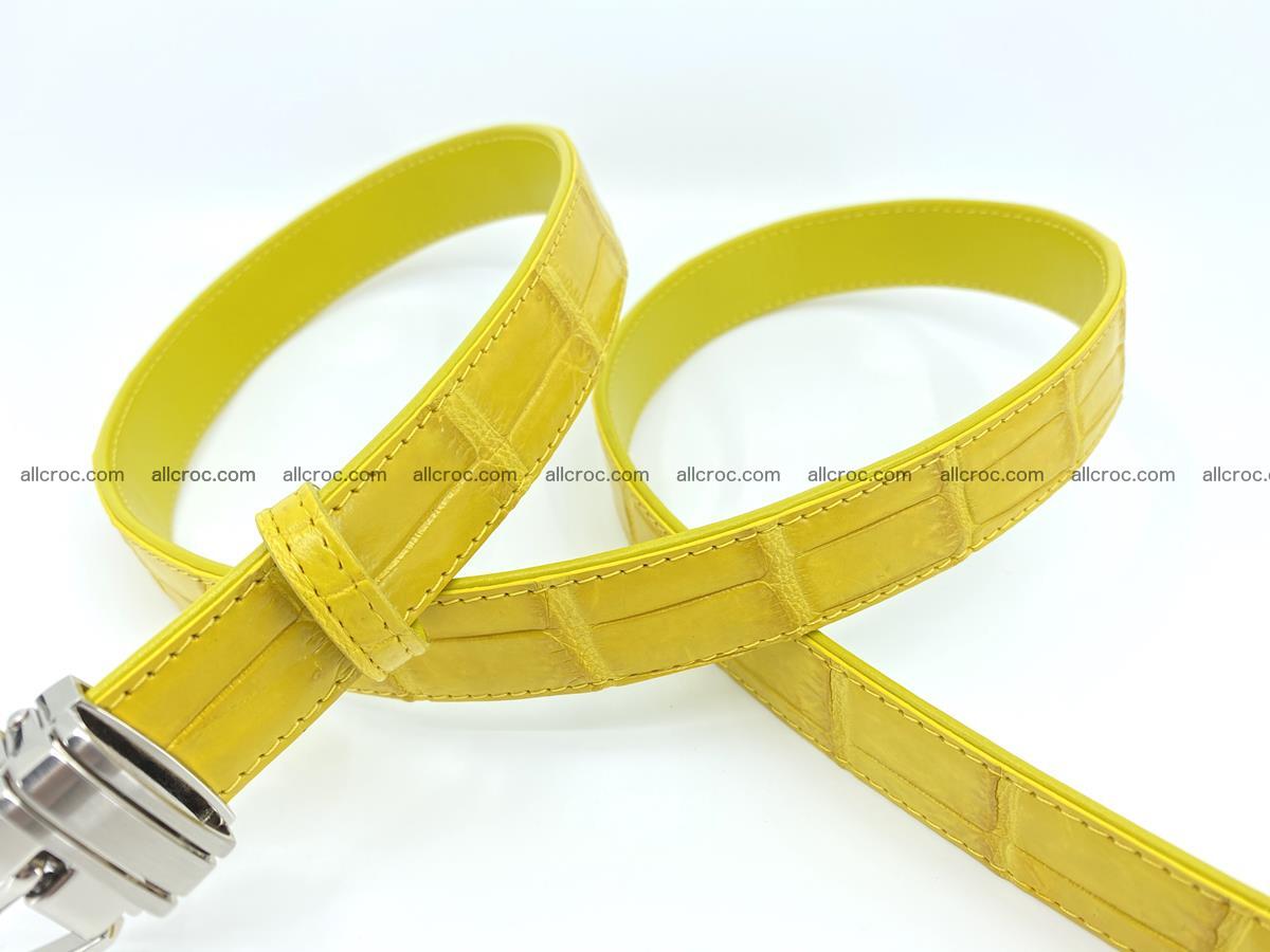 Handcrafted Siamese crocodile leather belt for women 877 Foto 3