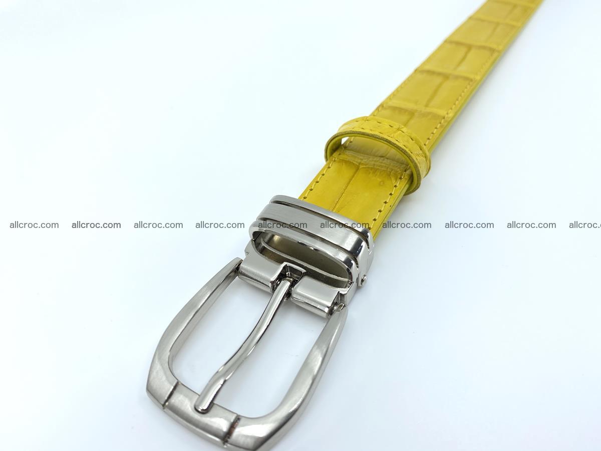 Handcrafted Siamese crocodile leather belt for women 877 Foto 4