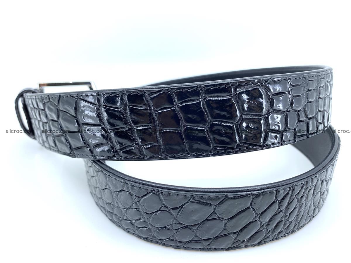 Handcrafted Crocodile leather belt 749 Foto 3