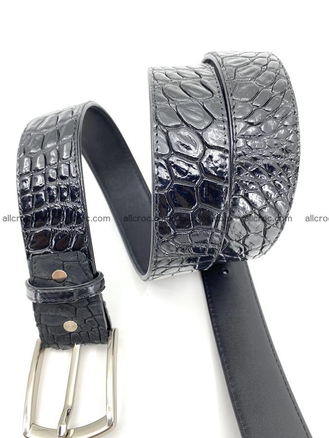 Handcrafted Crocodile leather belt 749 Foto 4