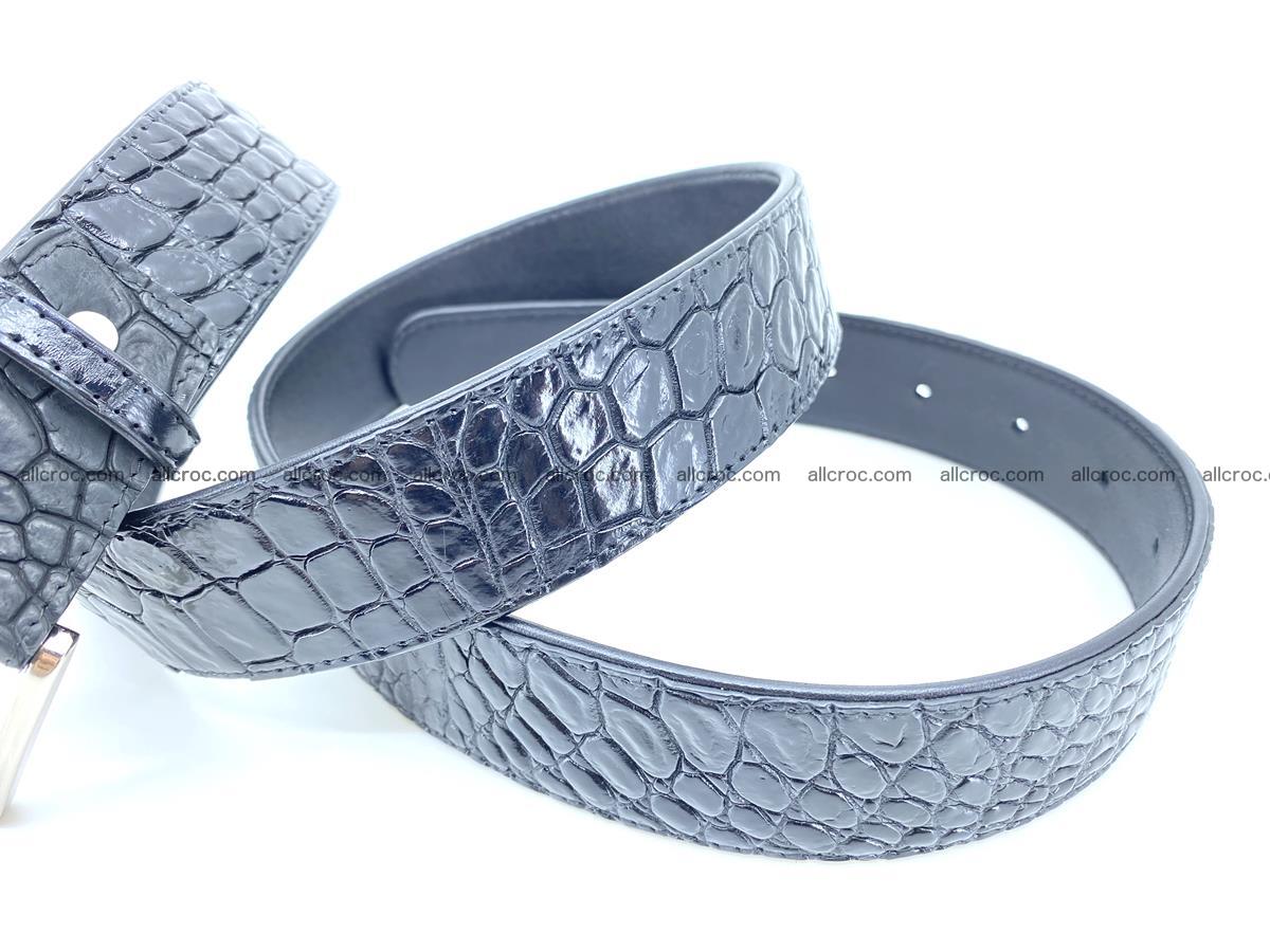 Handcrafted Crocodile leather belt 749 Foto 6