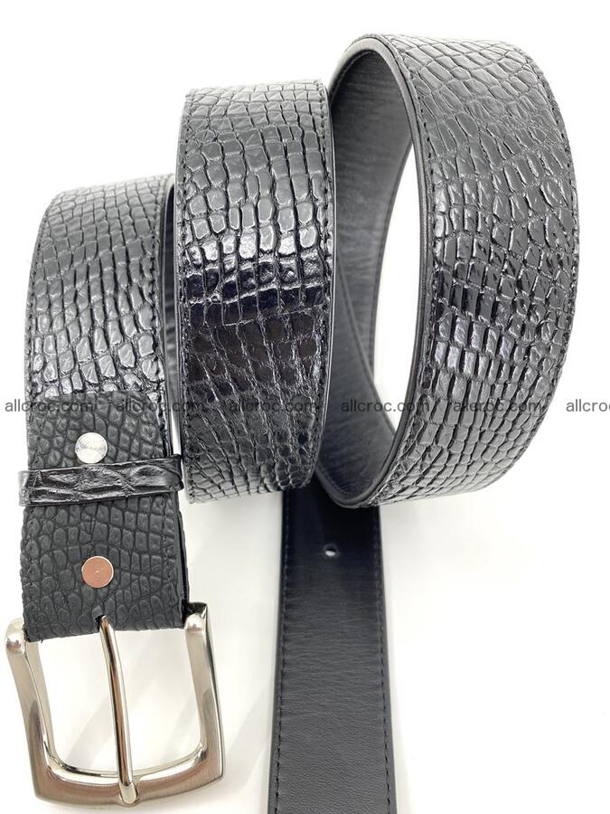 Handcrafted Crocodile leather belt 751 Foto 4