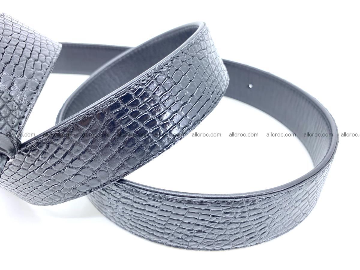 Handcrafted Crocodile leather belt 751 Foto 7