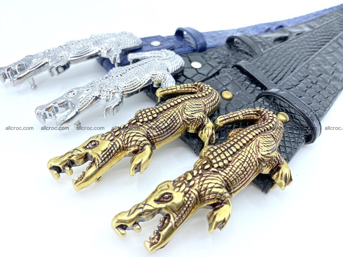 Handcrafted Crocodile leather hornback belt 765 Foto 16