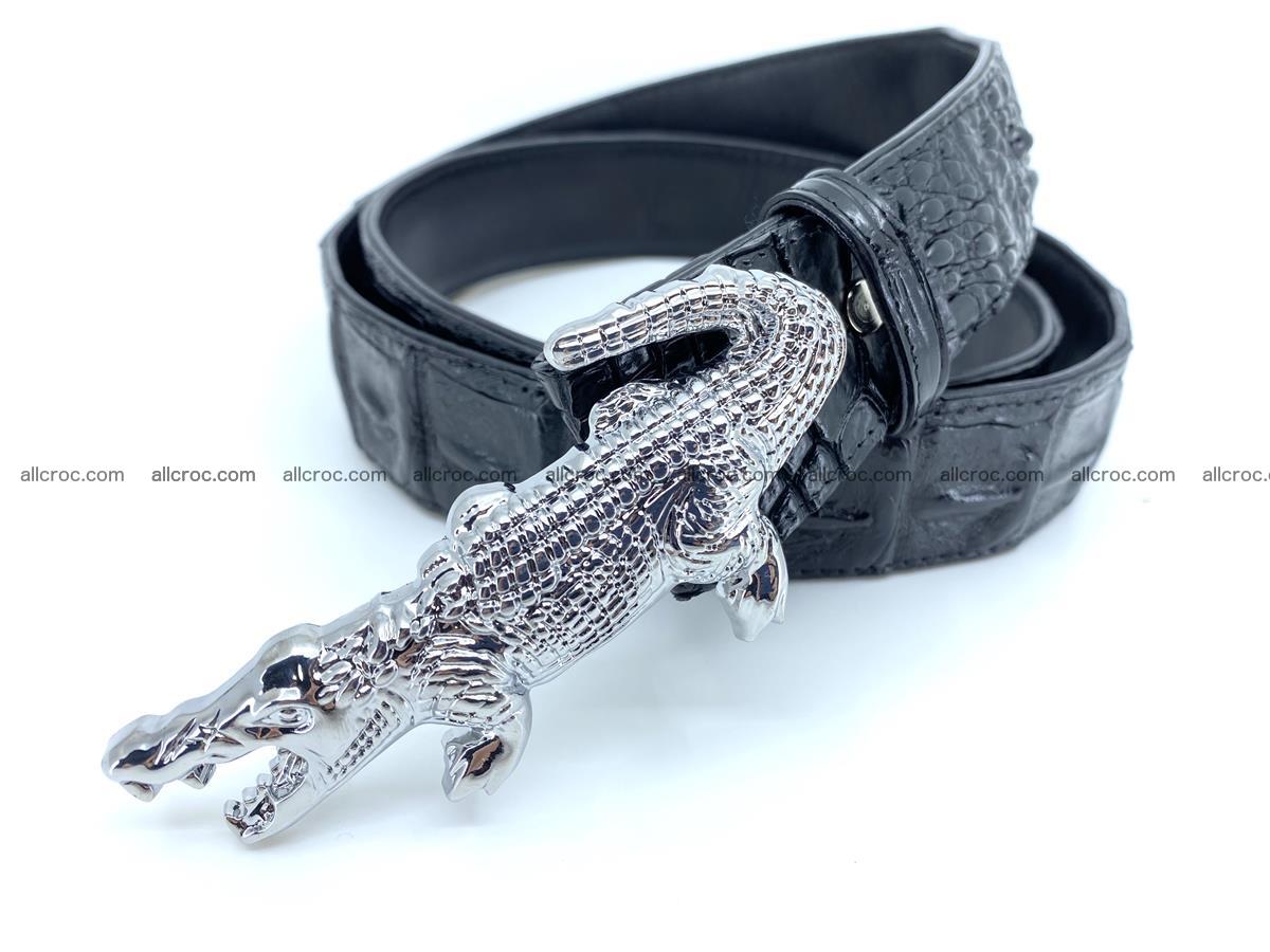 Handcrafted Crocodile leather hornback belt 765 Foto 1