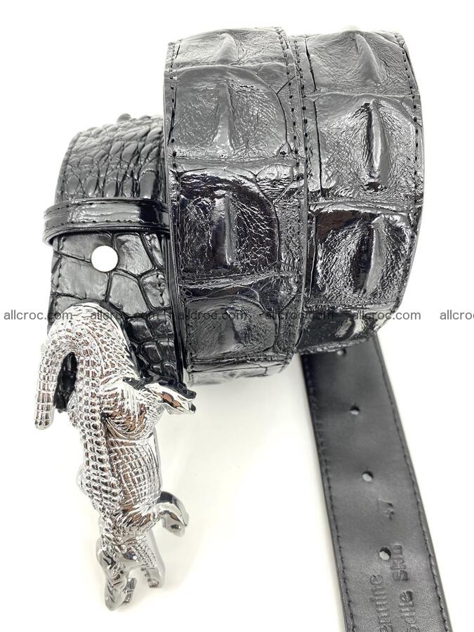 Handcrafted Crocodile leather hornback belt 765 Foto 4