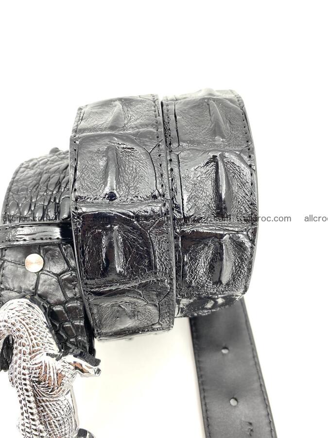 Handcrafted Crocodile leather hornback belt 765 Foto 5