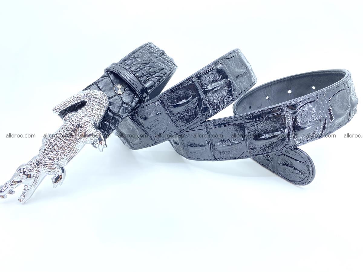 Handcrafted Crocodile leather hornback belt 765 Foto 6