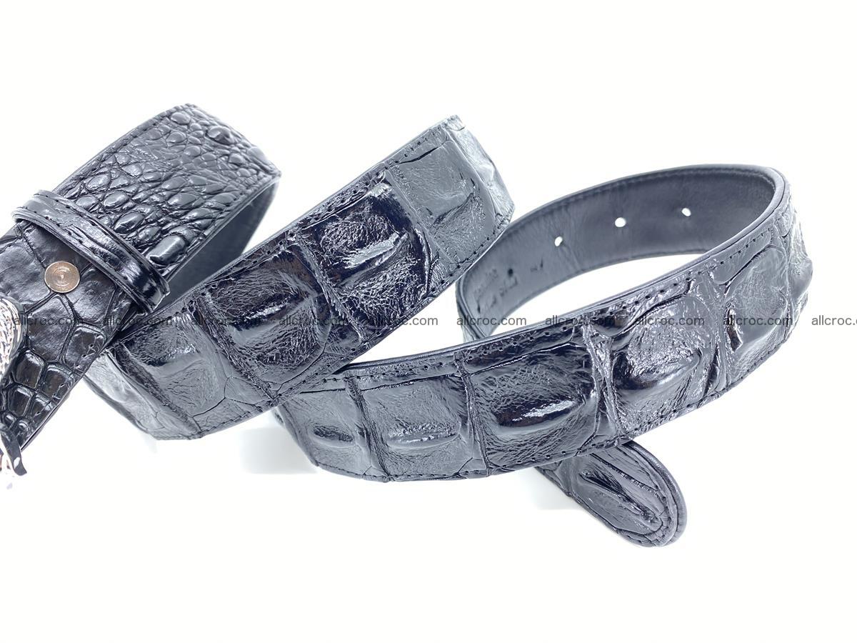 Handcrafted Crocodile leather hornback belt 765 Foto 7