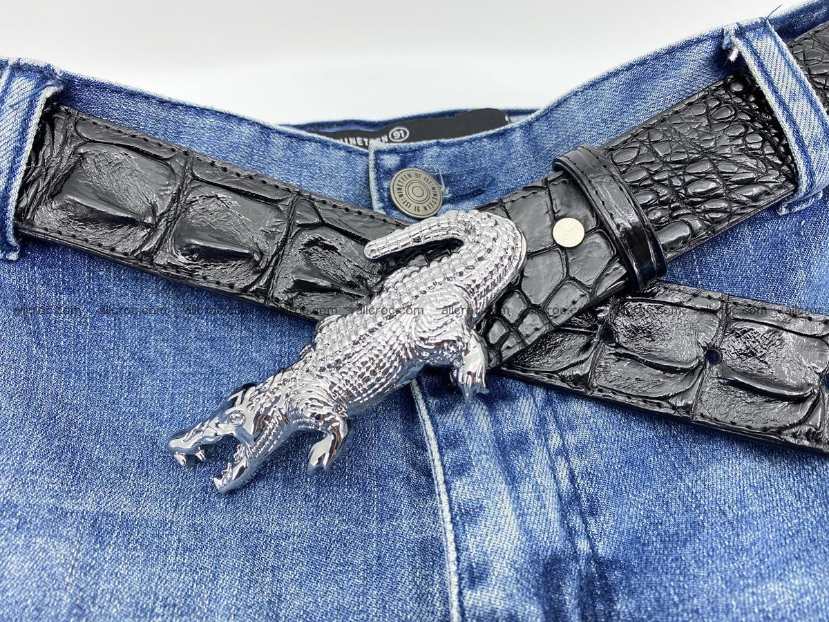 Handcrafted Crocodile leather hornback belt 765 Foto 9