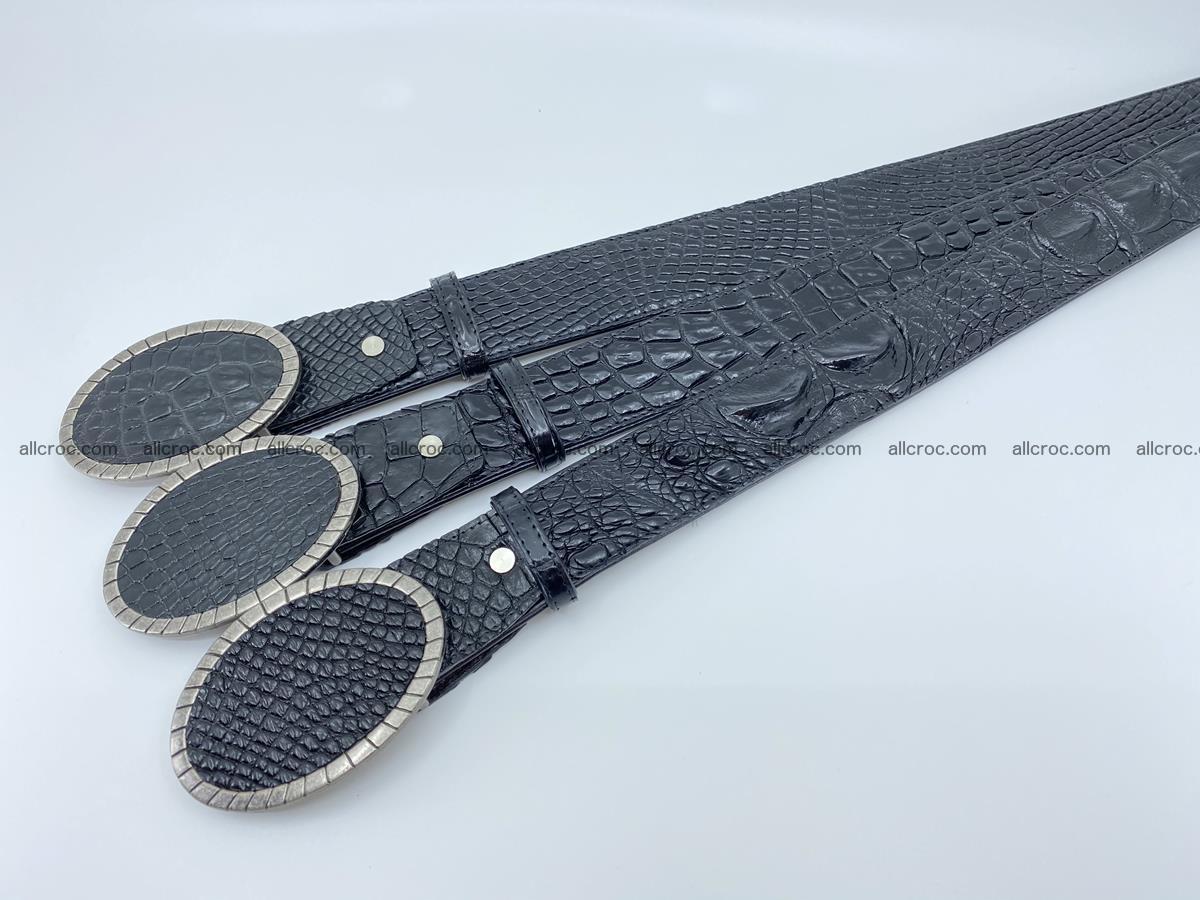 Handcrafted Crocodile leather hornback belt 774 Foto 10
